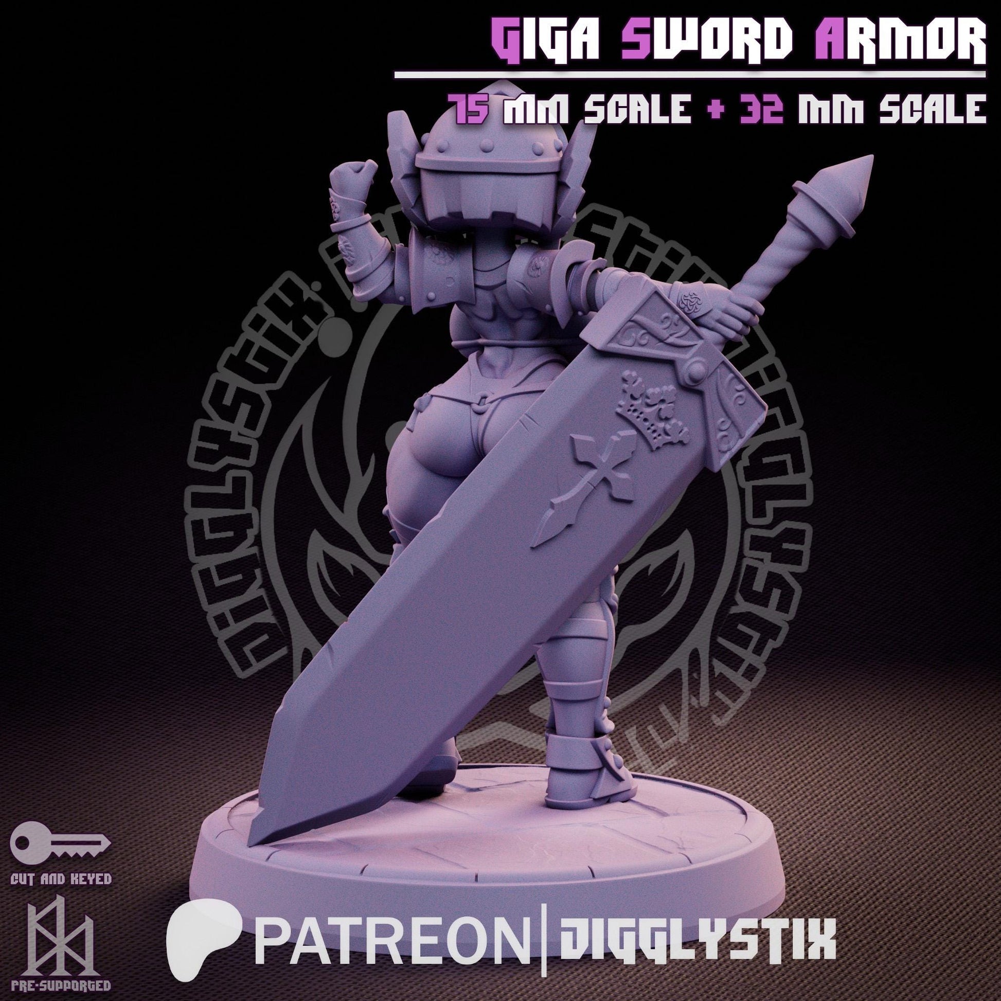 Giga Sword Armor Soldier Miniature | Jigglystix