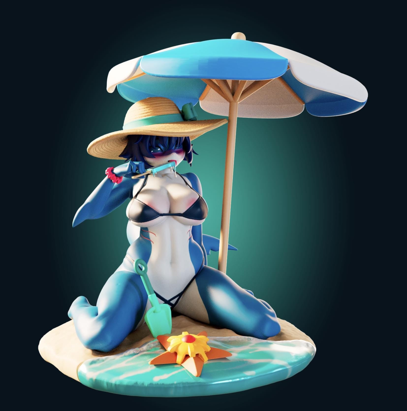 Shark Girl Model Kit | 3D Resin Printed Figurine | Officer Rhu