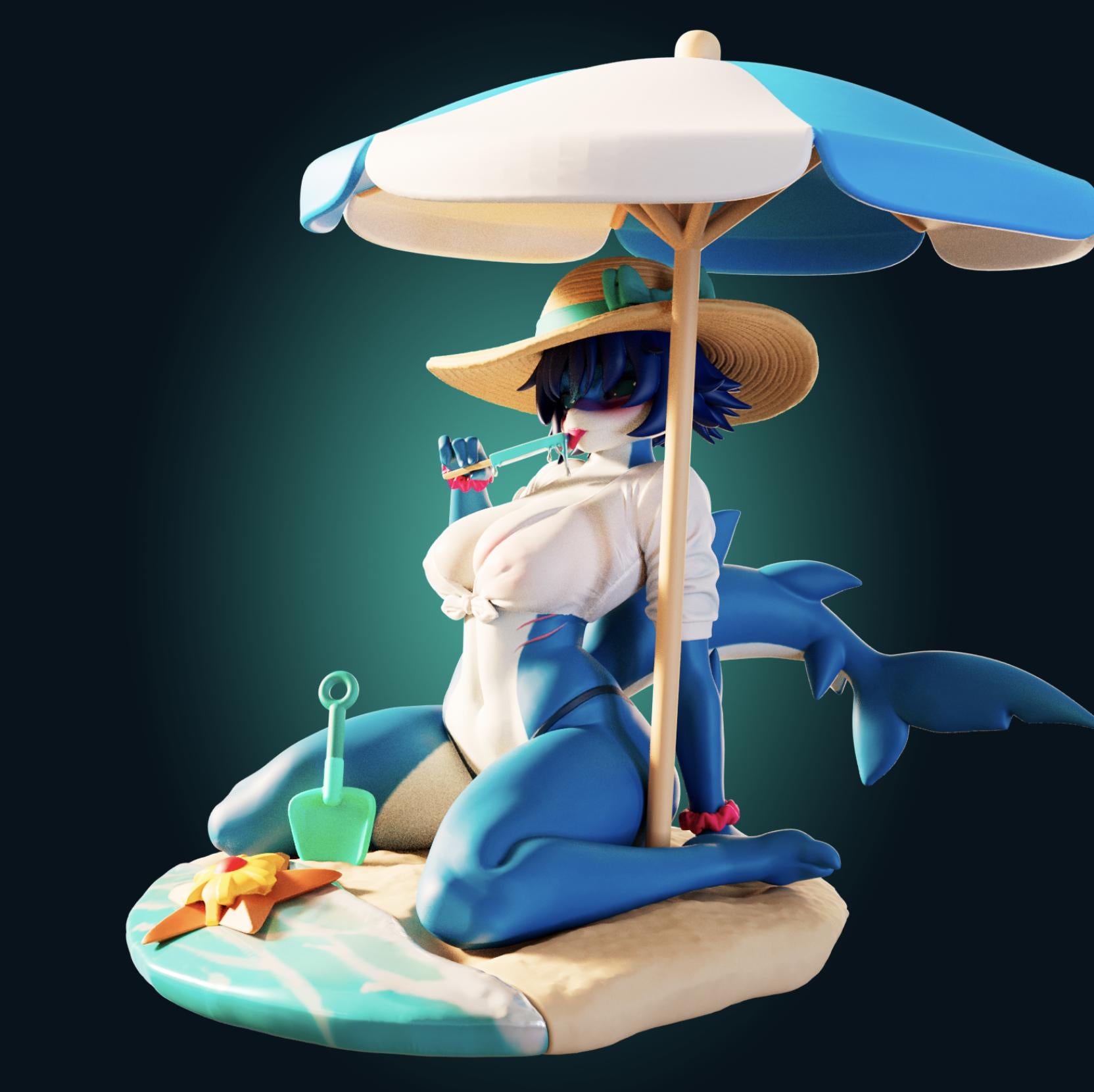 Shark Girl Model Kit | 3D Resin Printed Figurine | Officer Rhu