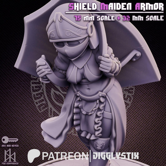 Shield Maiden Soldier Miniature | Jigglystix