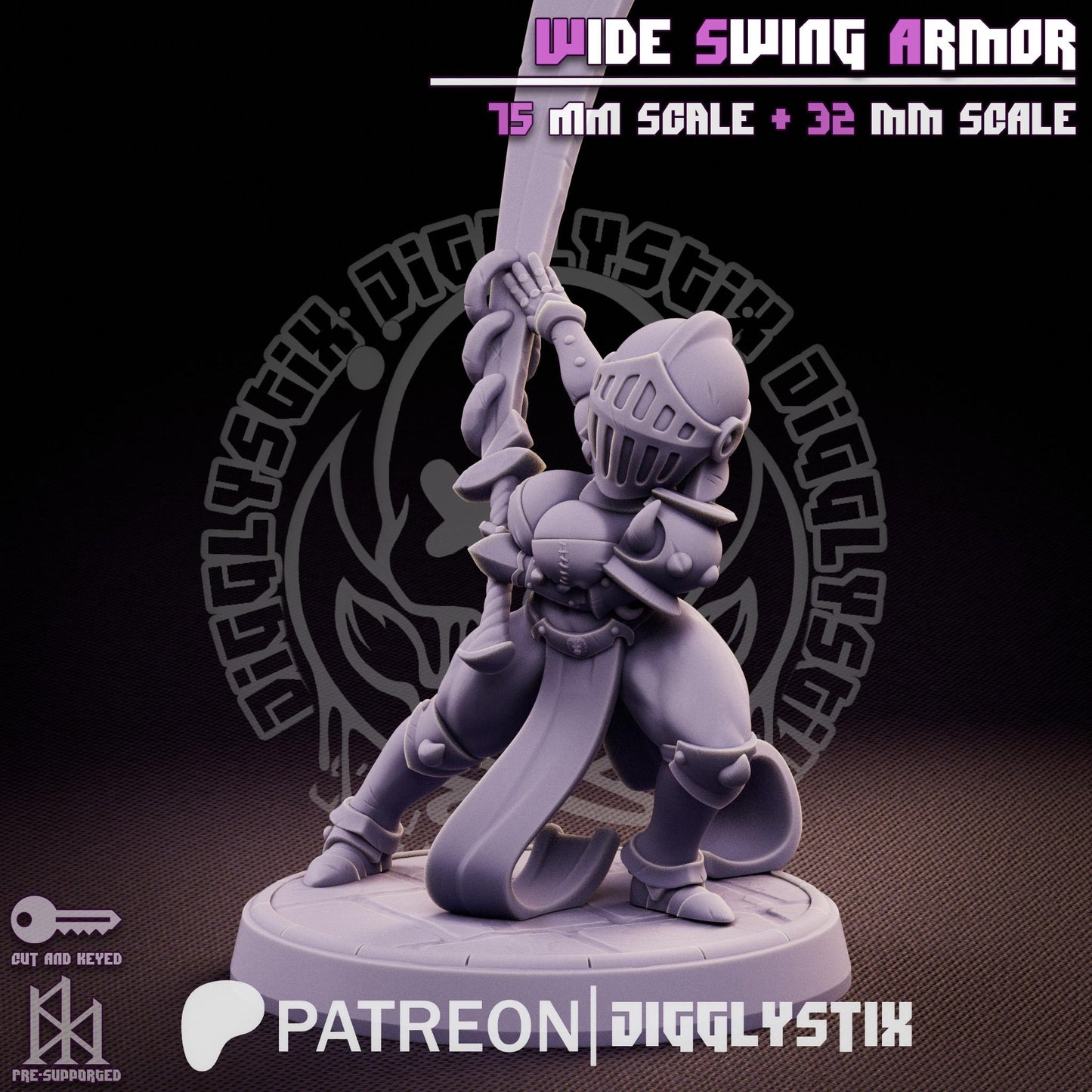 Wide Swing Armor Soldier Miniature | Jigglystix