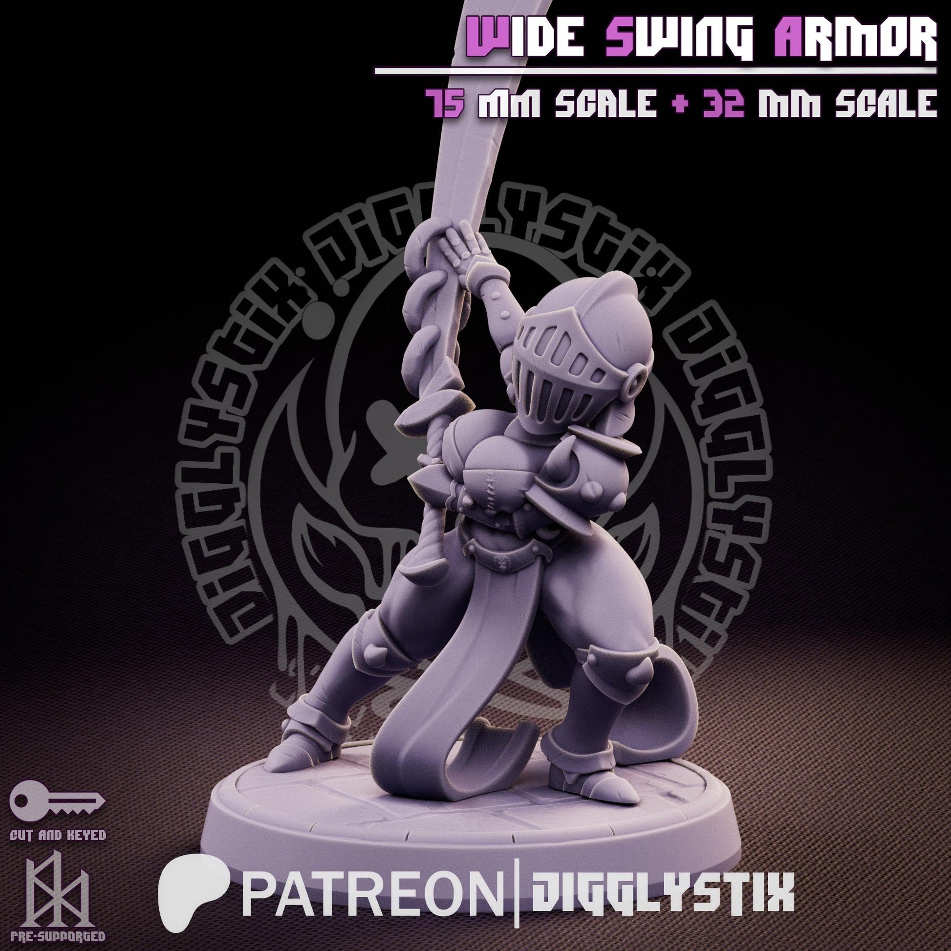 Wide Swing Armor Soldier Miniature | Jigglystix