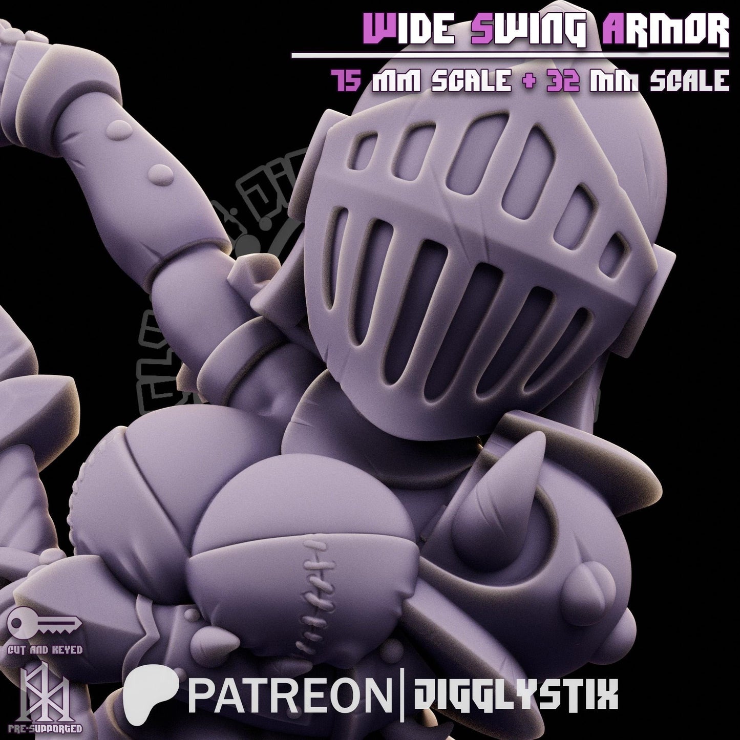 Wide Swing Armor Soldier Miniature | Jigglystix