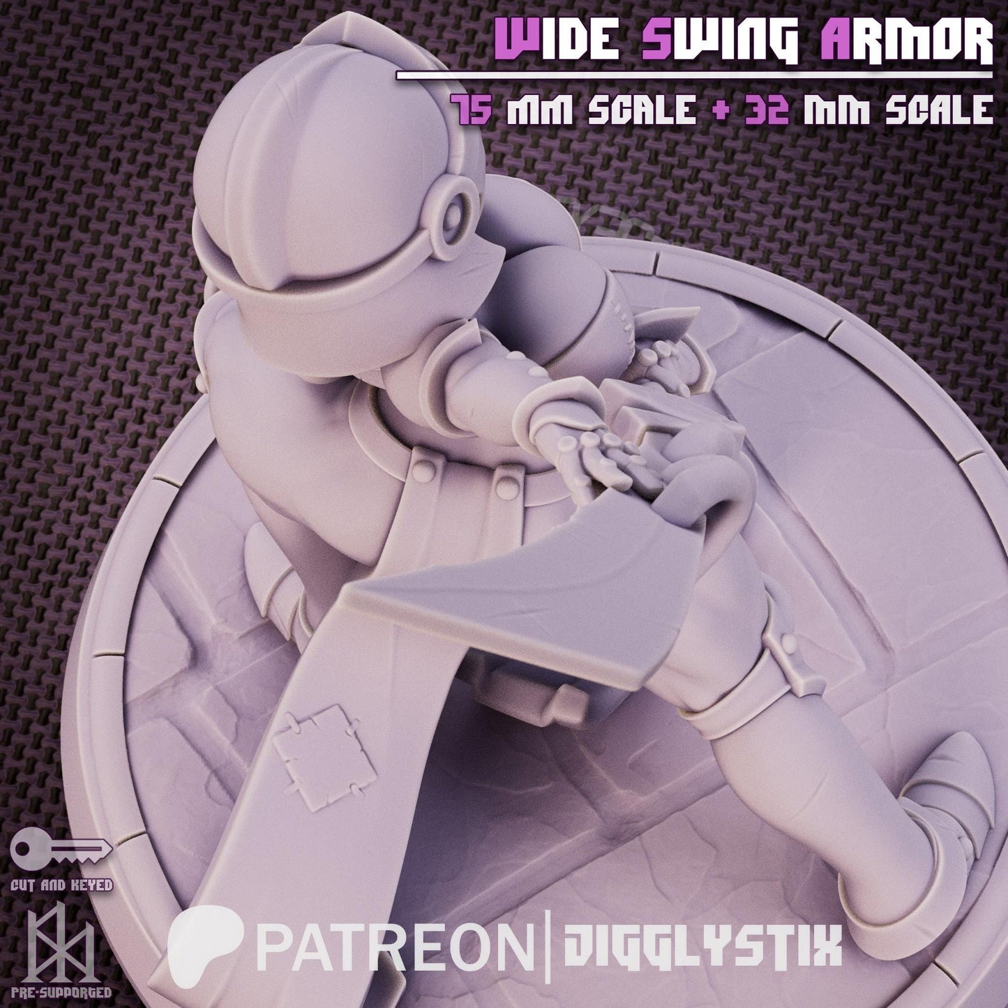 Wide Swing Armor Soldier Miniature | Jigglystix