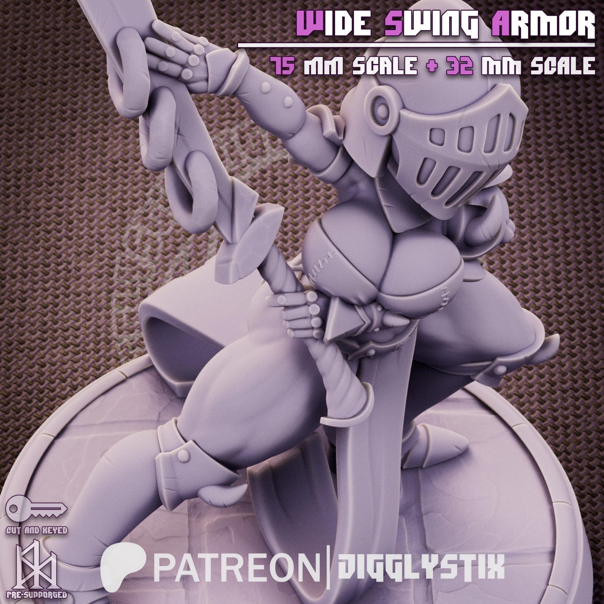 Wide Swing Armor Soldier Miniature | Jigglystix