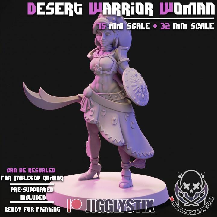 Desert Warrior Woman Miniature | Jigglystix