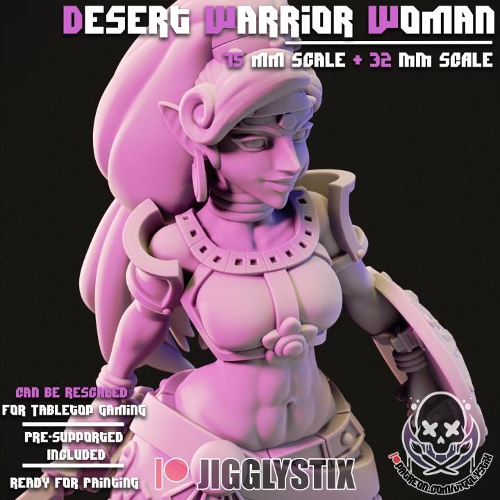 Desert Warrior Woman Miniature | Jigglystix