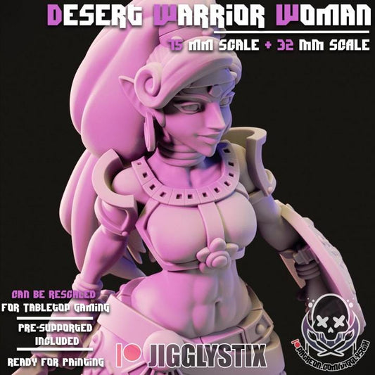 Desert Warrior Woman Miniature | Jigglystix