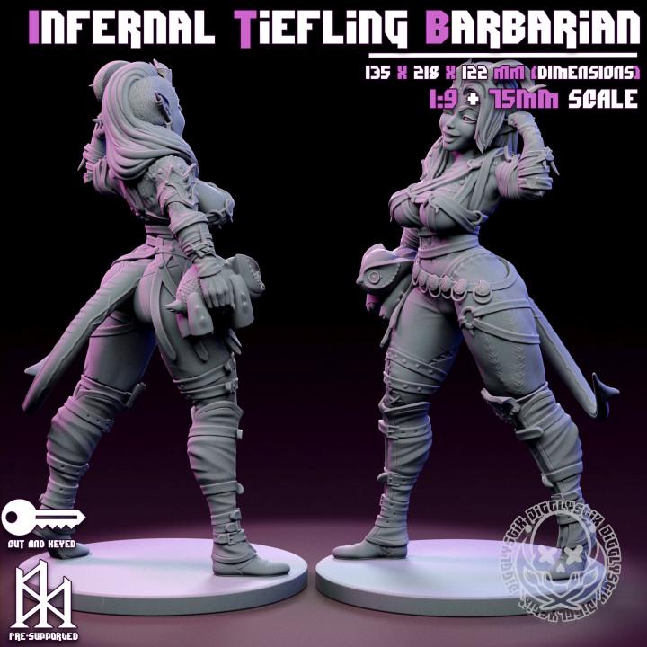 Infernal Tiefling Barbarian Miniature | Jigglystix