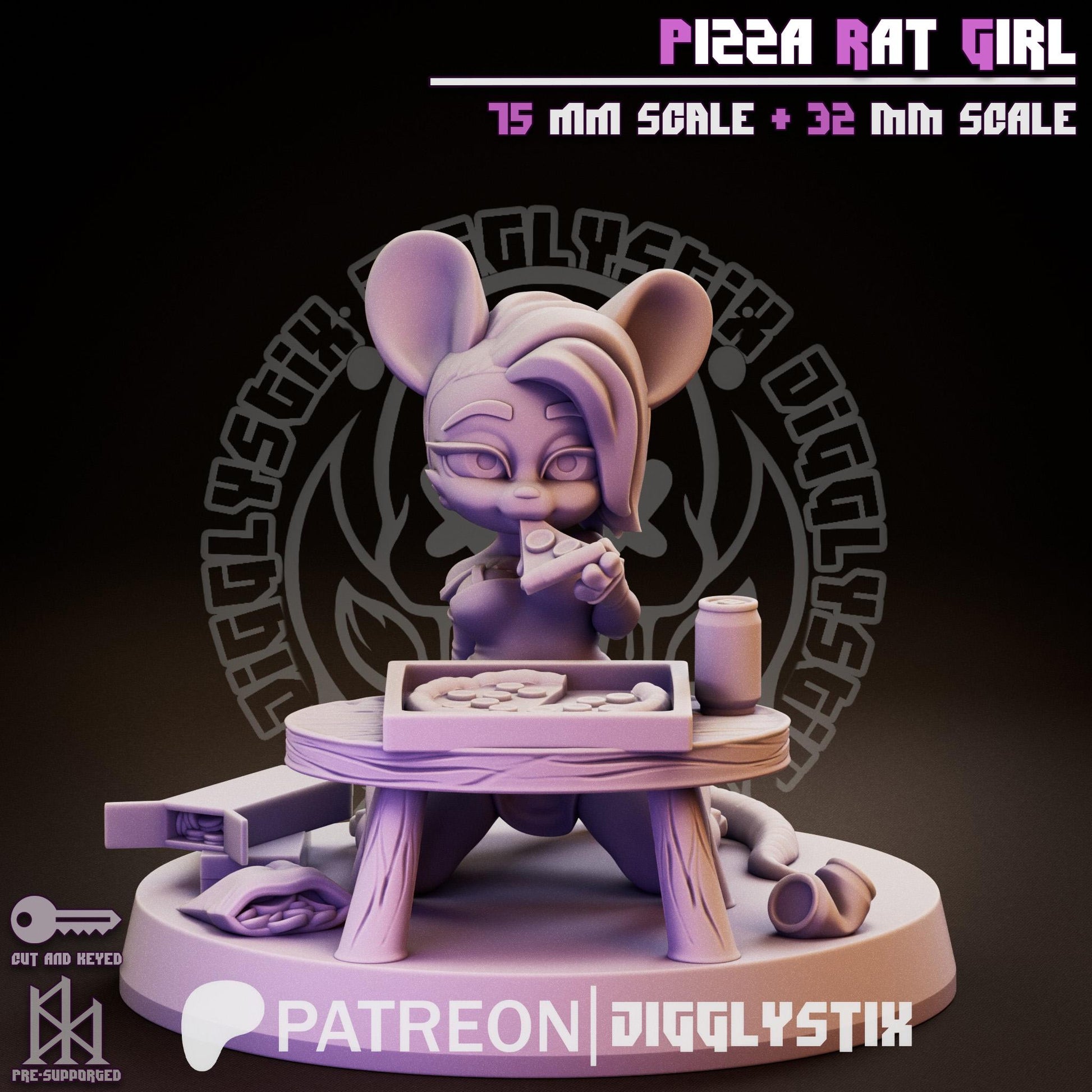 Pizza Rat Girl Miniature | Jigglystix