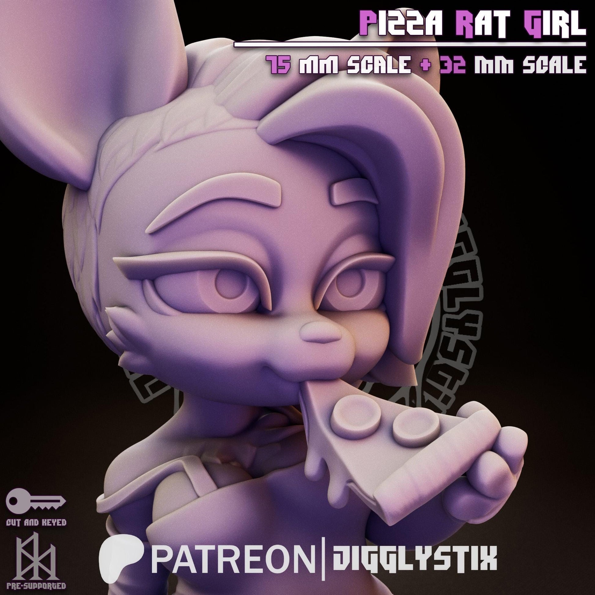 Pizza Rat Girl Miniature | Jigglystix