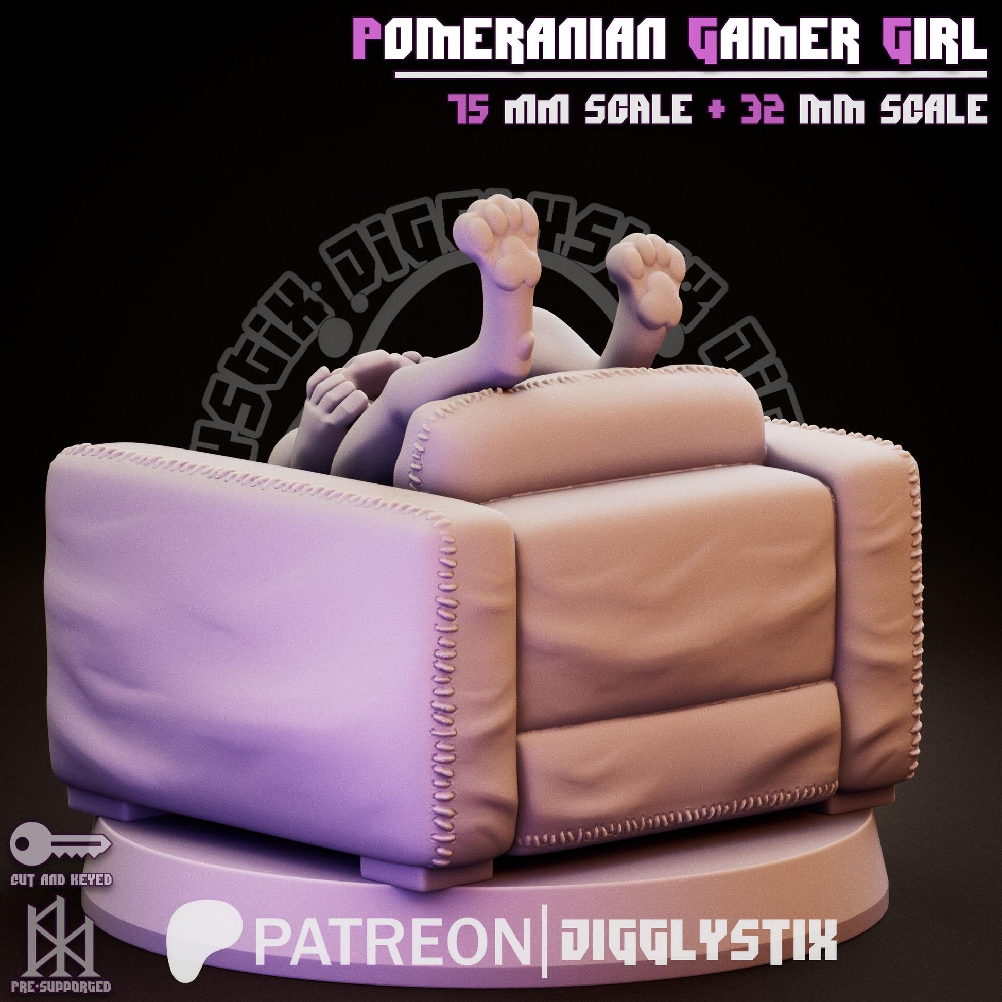 Pomeranian Gamer Girl Miniature | Jigglystix