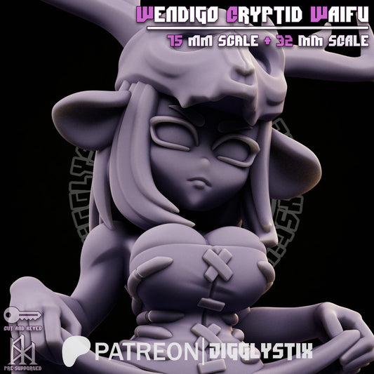 Wendigo Waifu Miniature | Jigglystix