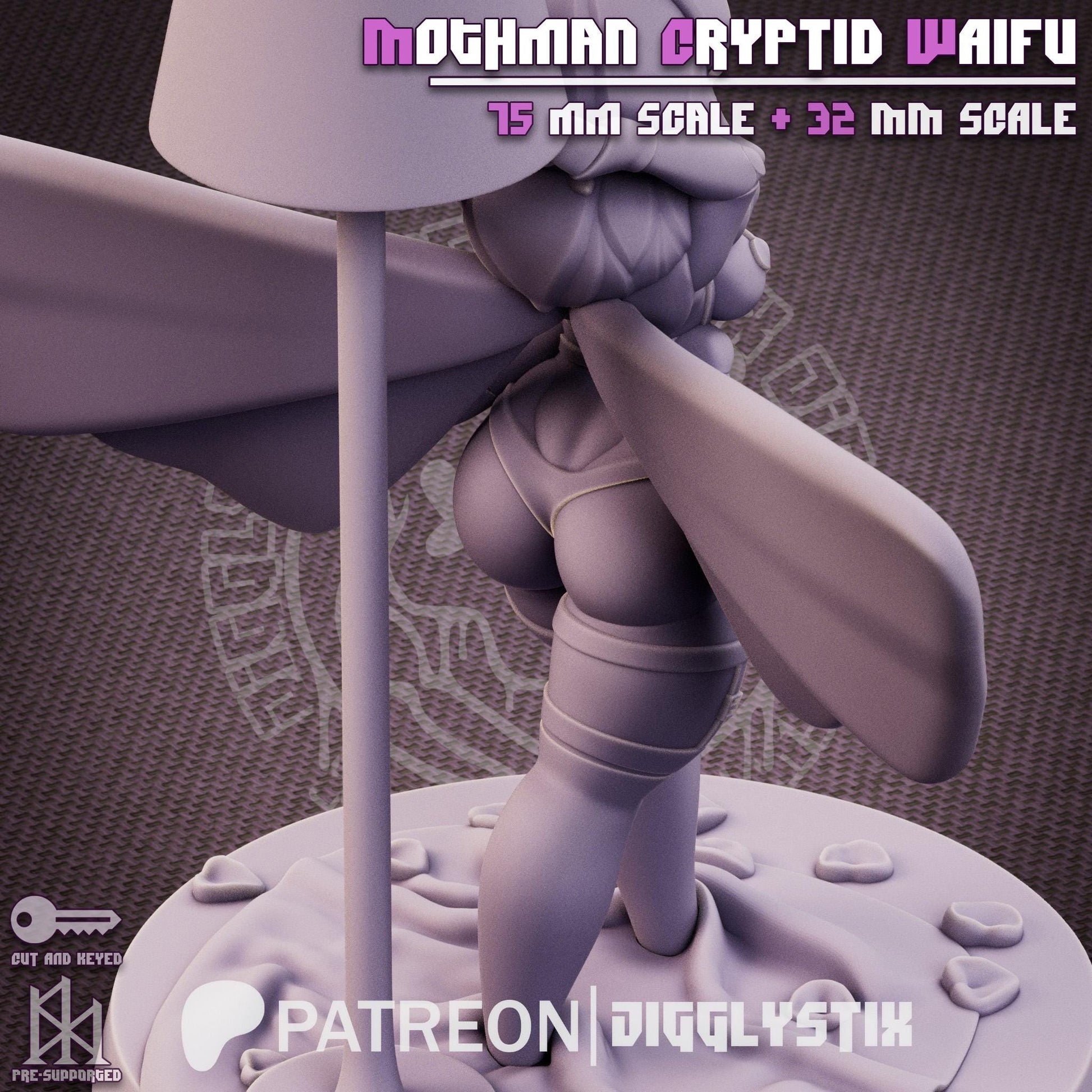 Mothman Cryptid Waifu Miniature | Jigglystix