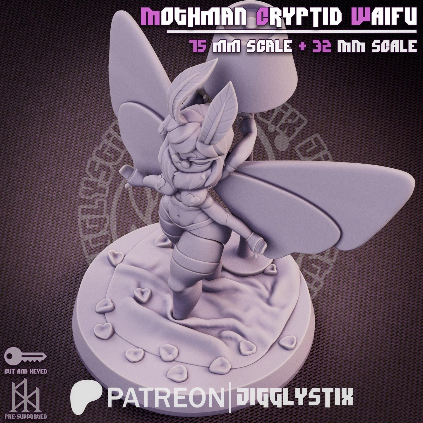 Mothman Cryptid Waifu Miniature | Jigglystix