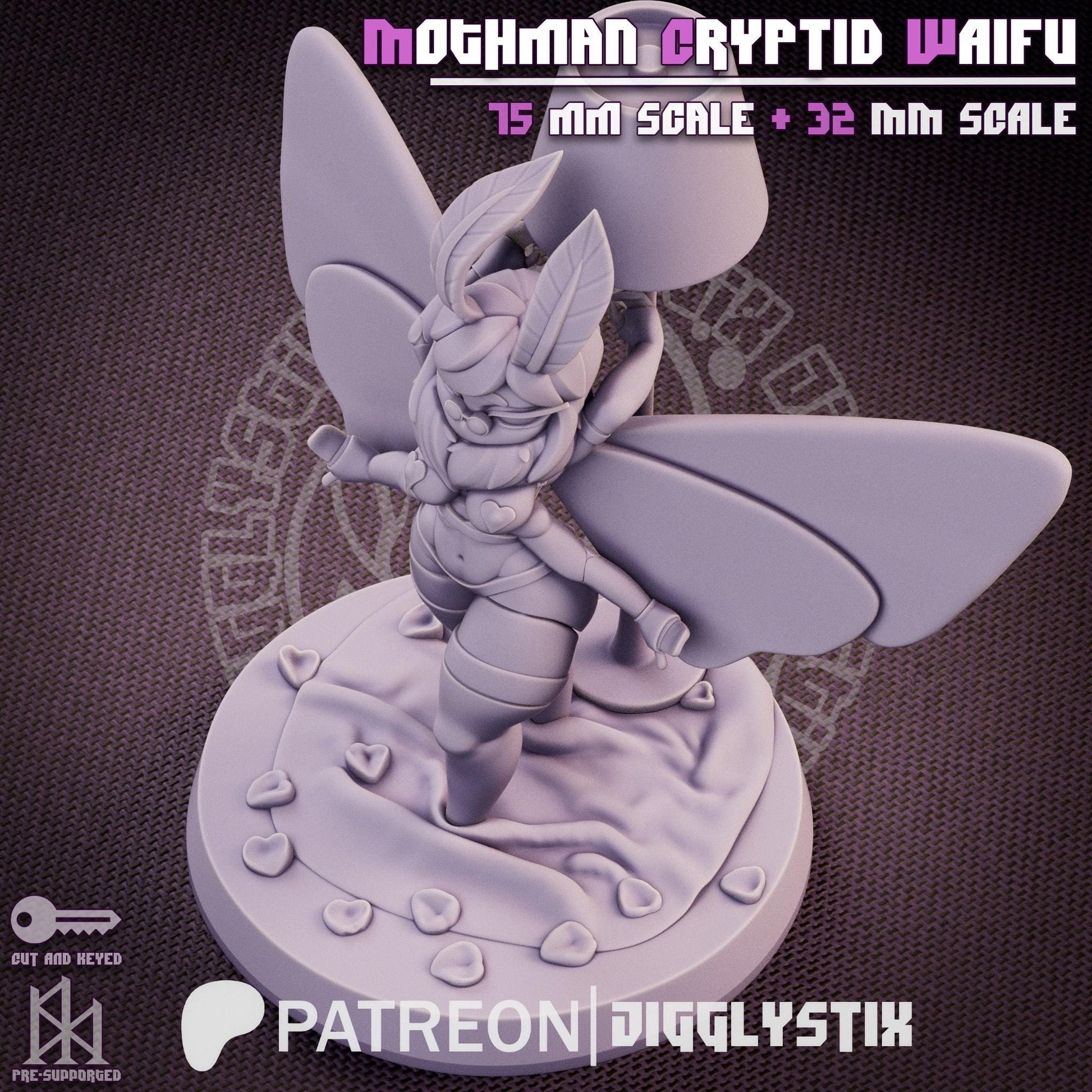 Mothman Cryptid Waifu Miniature | Jigglystix