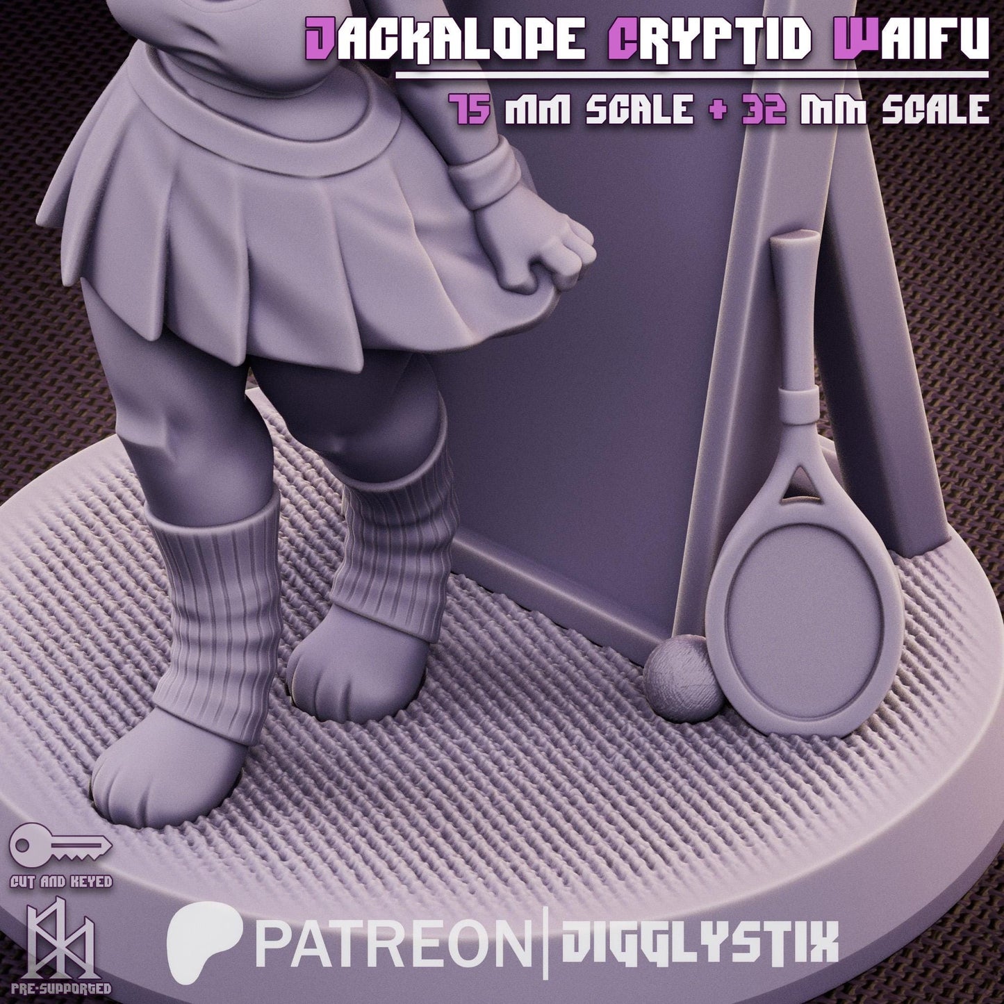 Jackalope Cryptid Waifu Miniature | Jigglystix