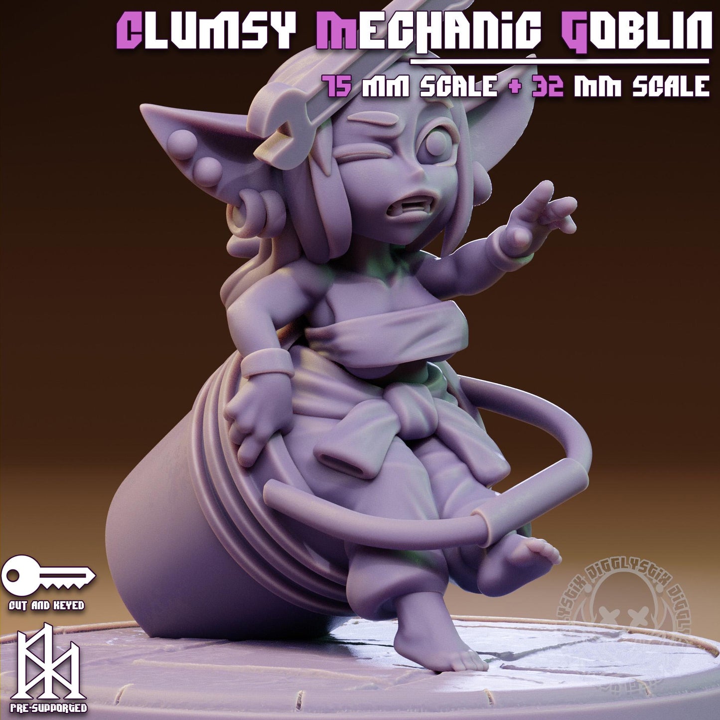 Clumsy Mechanic Goblin Miniature | Jigglystix