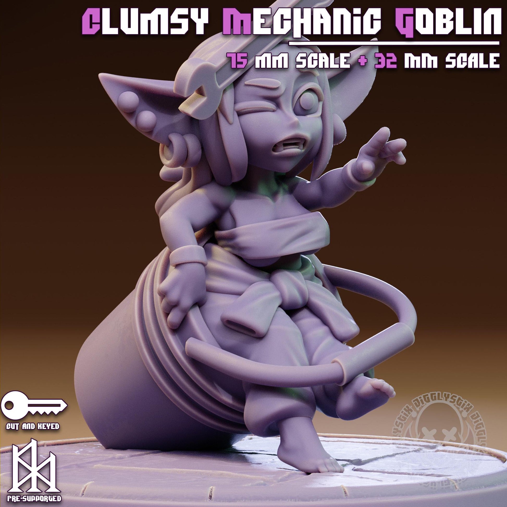 Clumsy Mechanic Goblin Miniature | Jigglystix