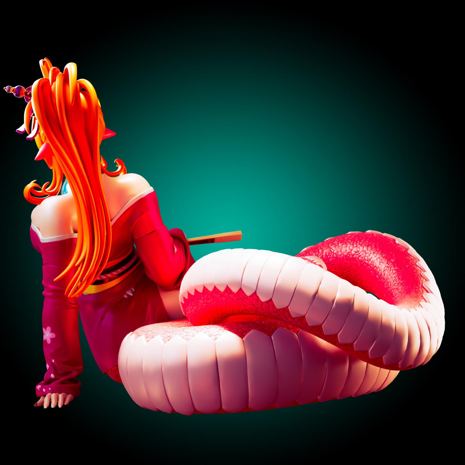 Snake Girl Model Kit | 3D Resin Printed Figurine | Officer Rhu
