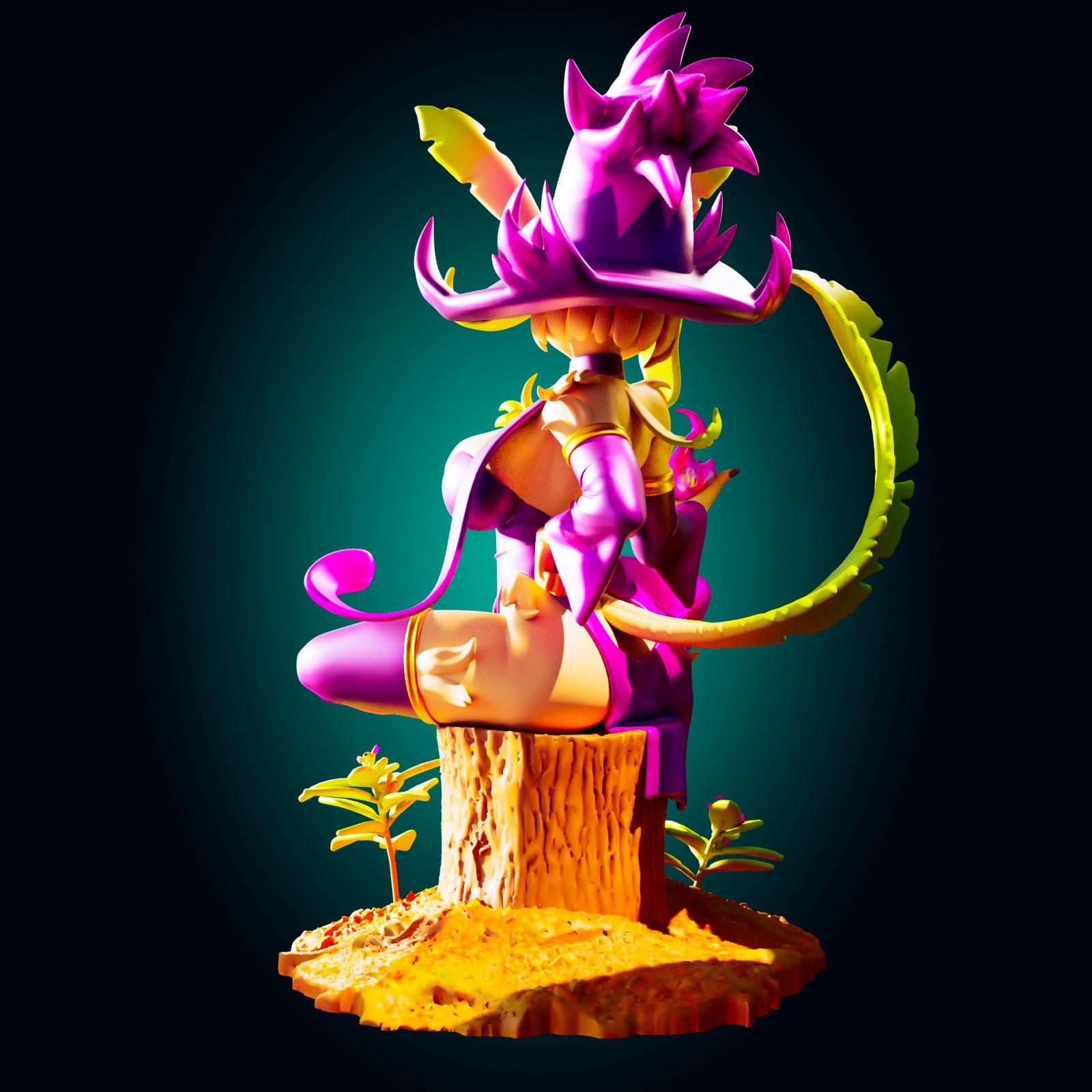 Leaf Fox Girl Model Kit | 3D Resin Printed Figurine | Officer Rhu