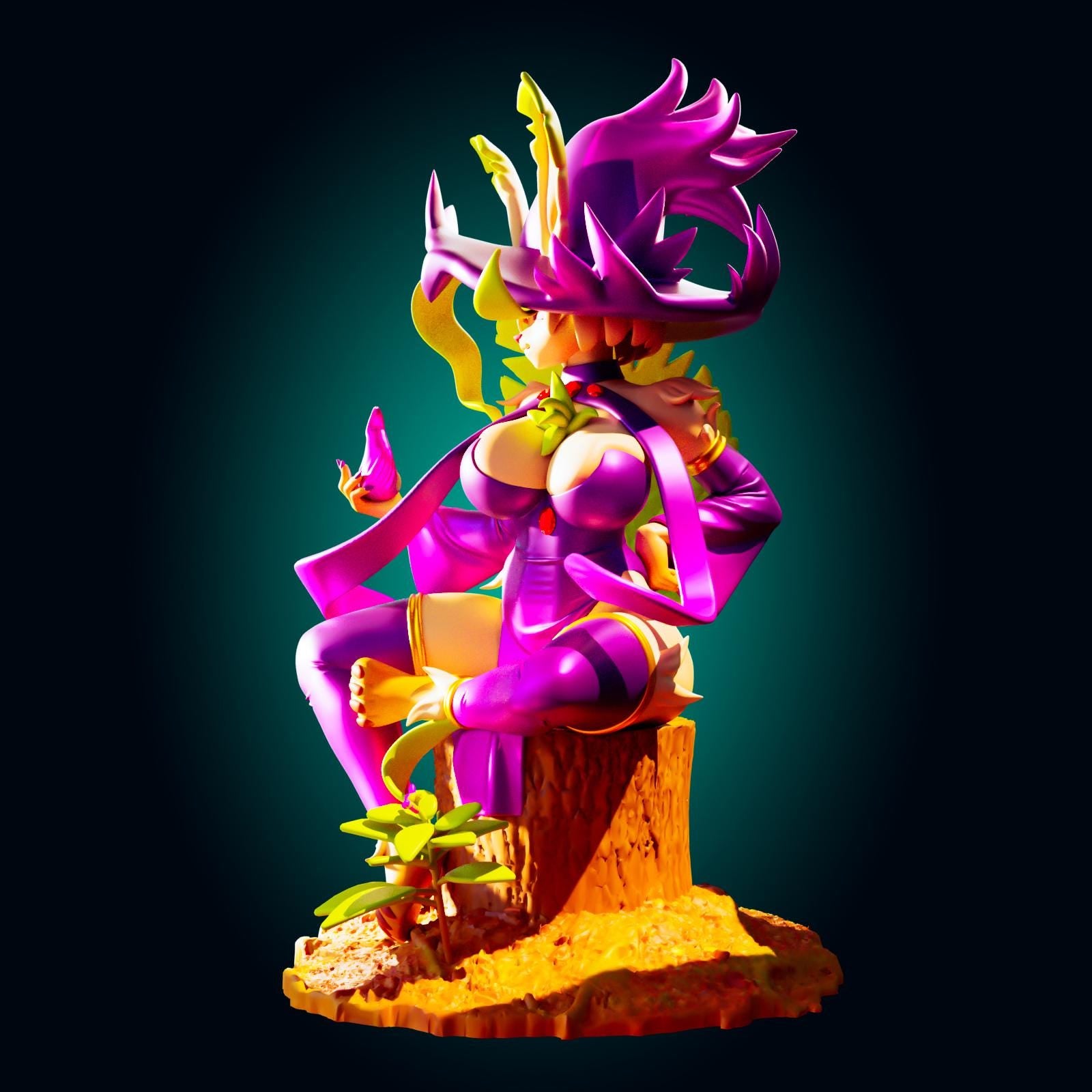 Leaf Fox Girl Model Kit | 3D Resin Printed Figurine | Officer Rhu