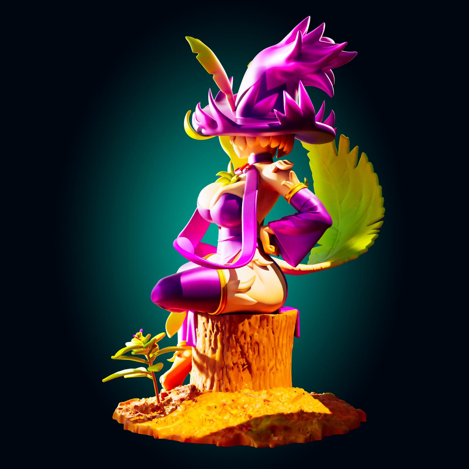 Leaf Fox Girl Model Kit | 3D Resin Printed Figurine | Officer Rhu