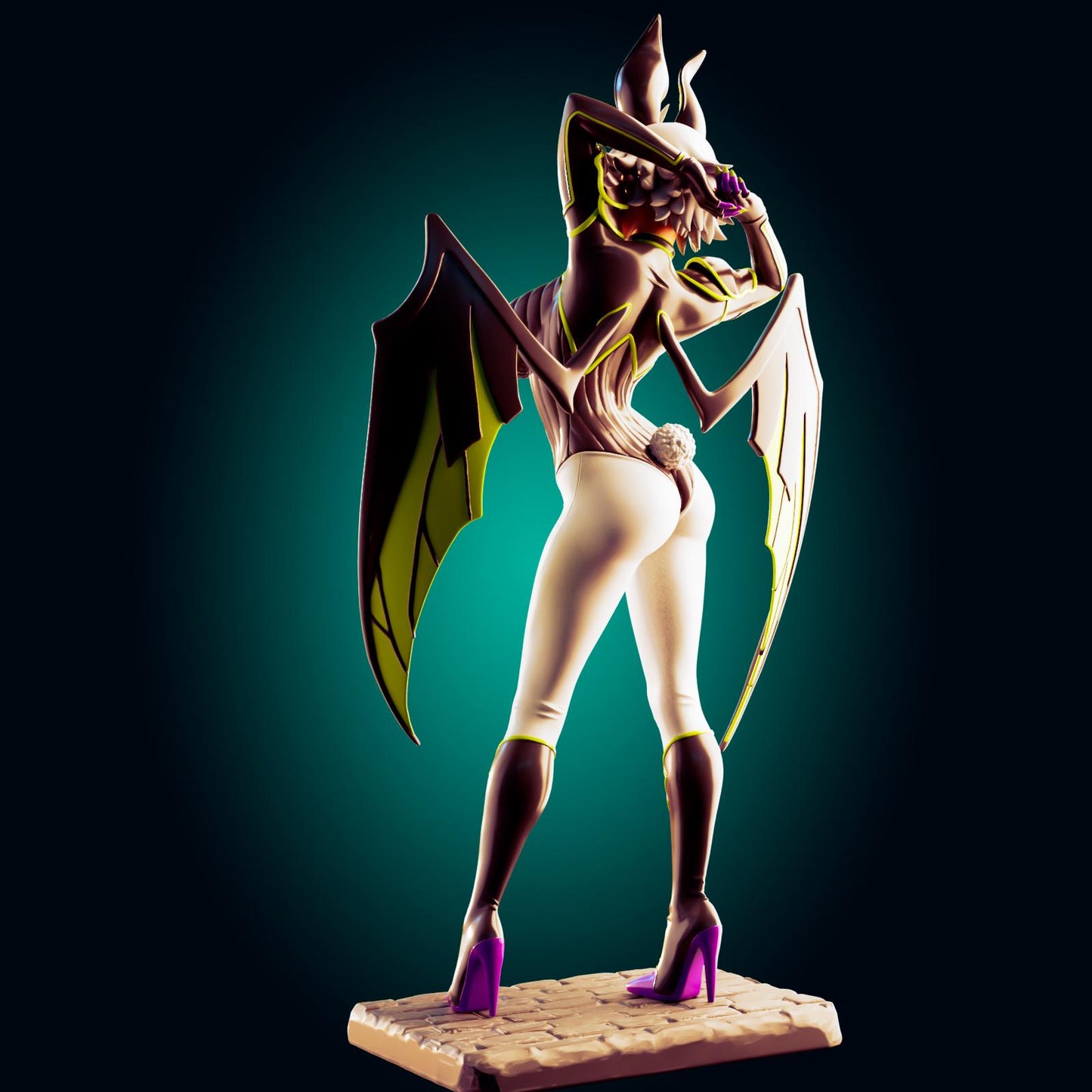 Demon Bat Girl Pin Up Model Kit | 3D Resin Printed Figurine | Officer Rhu