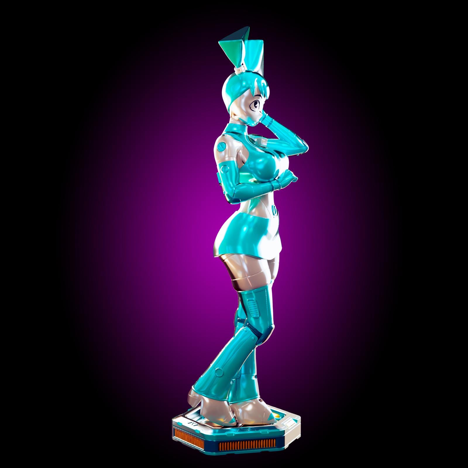 Robot Girl Pin Up Model Kit | 3D Resin Printed Figurine | Officer Rhu