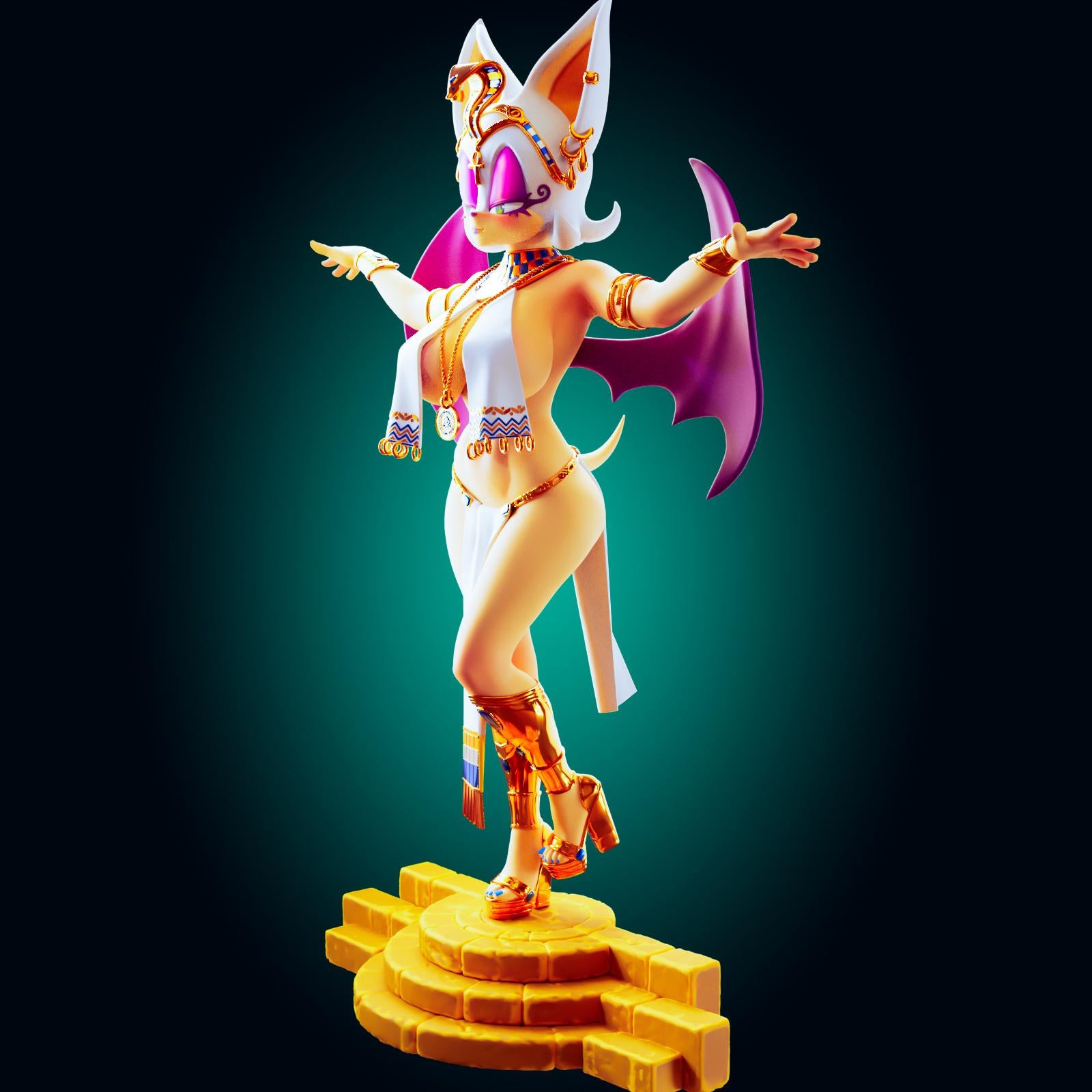 Egyptian Bat Girl Pin Up Model Kit | 3D Resin Printed Figurine | Officer Rhu