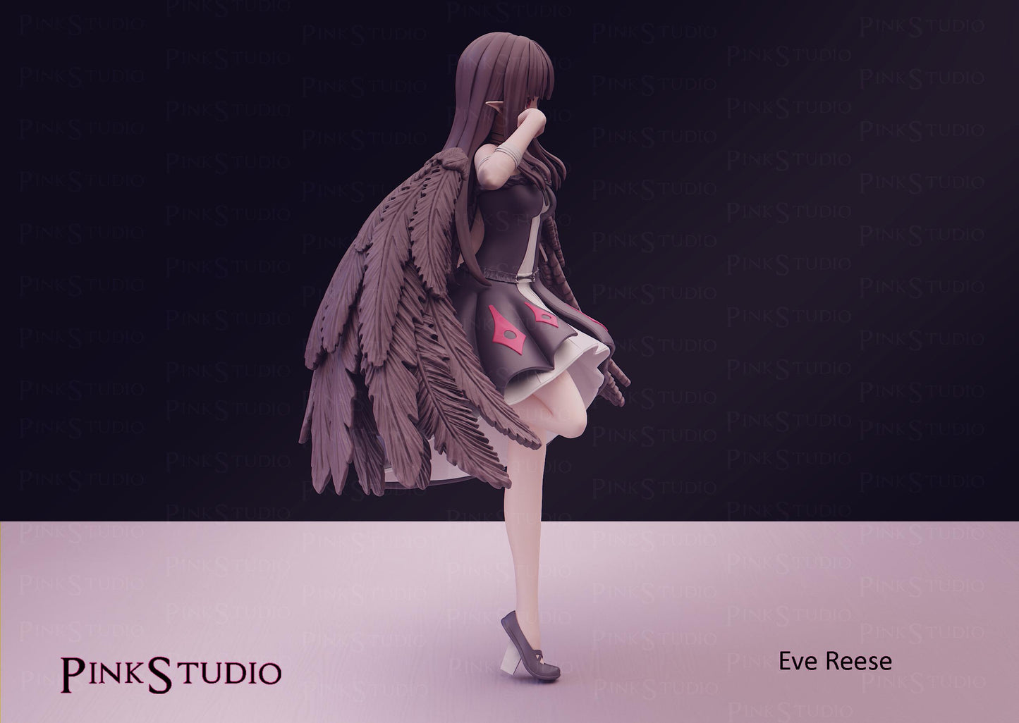 Demon Girl Model Kit | 3D Resin Printed Figurine | Pink Studio