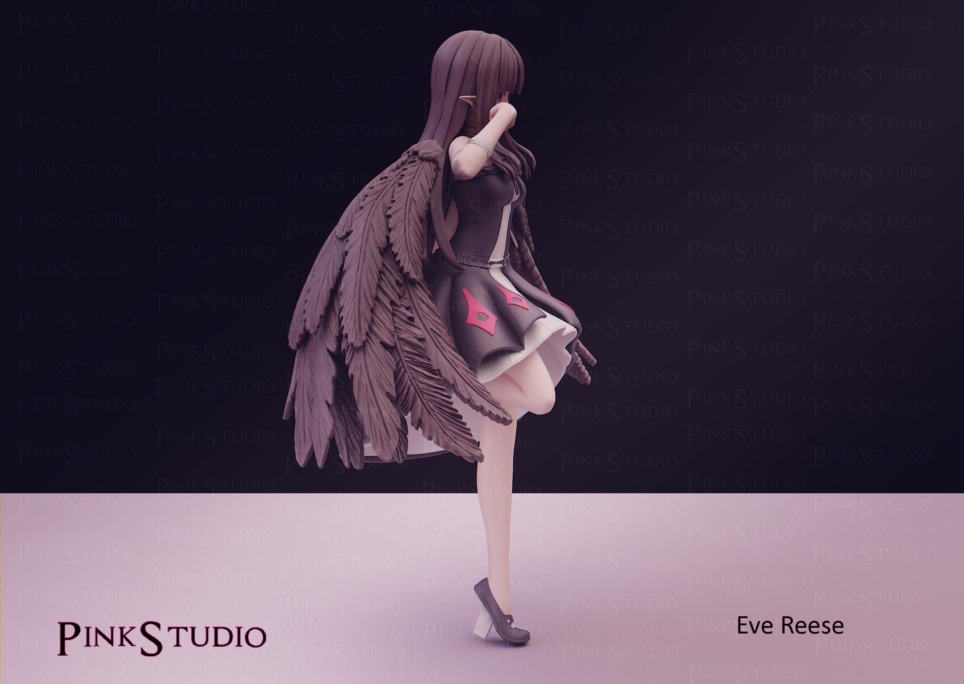 Demon Girl Model Kit | 3D Resin Printed Figurine | Pink Studio