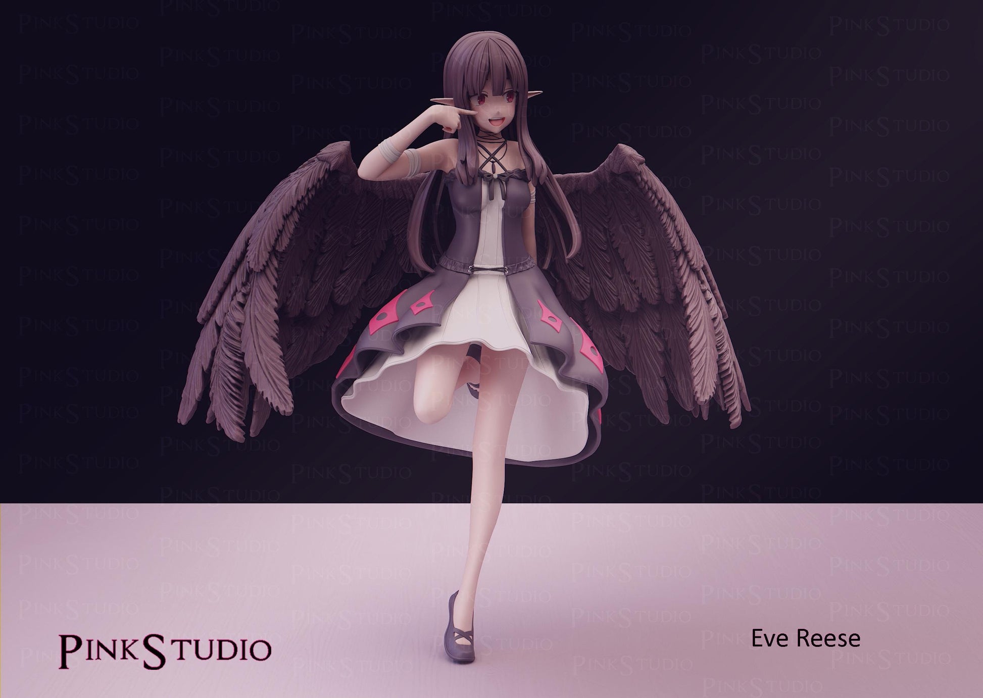 Demon Girl Model Kit | 3D Resin Printed Figurine | Pink Studio