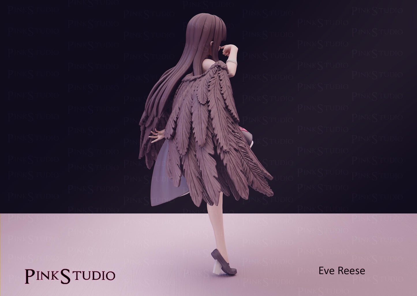 Demon Girl Model Kit | 3D Resin Printed Figurine | Pink Studio