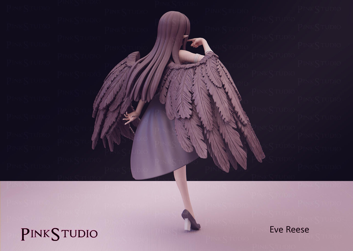Demon Girl Model Kit | 3D Resin Printed Figurine | Pink Studio