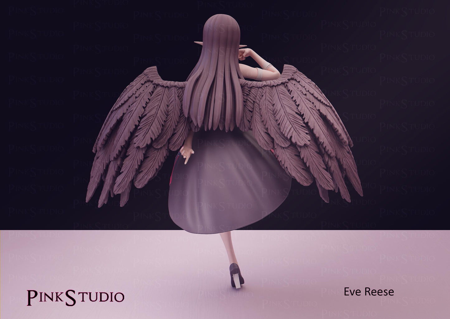 Demon Girl Model Kit | 3D Resin Printed Figurine | Pink Studio