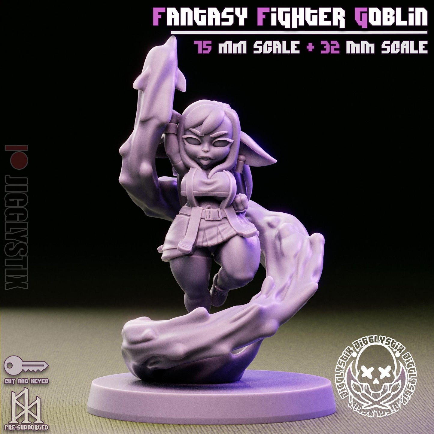 Fantasy Fighter Goblin Miniature | Jigglystix
