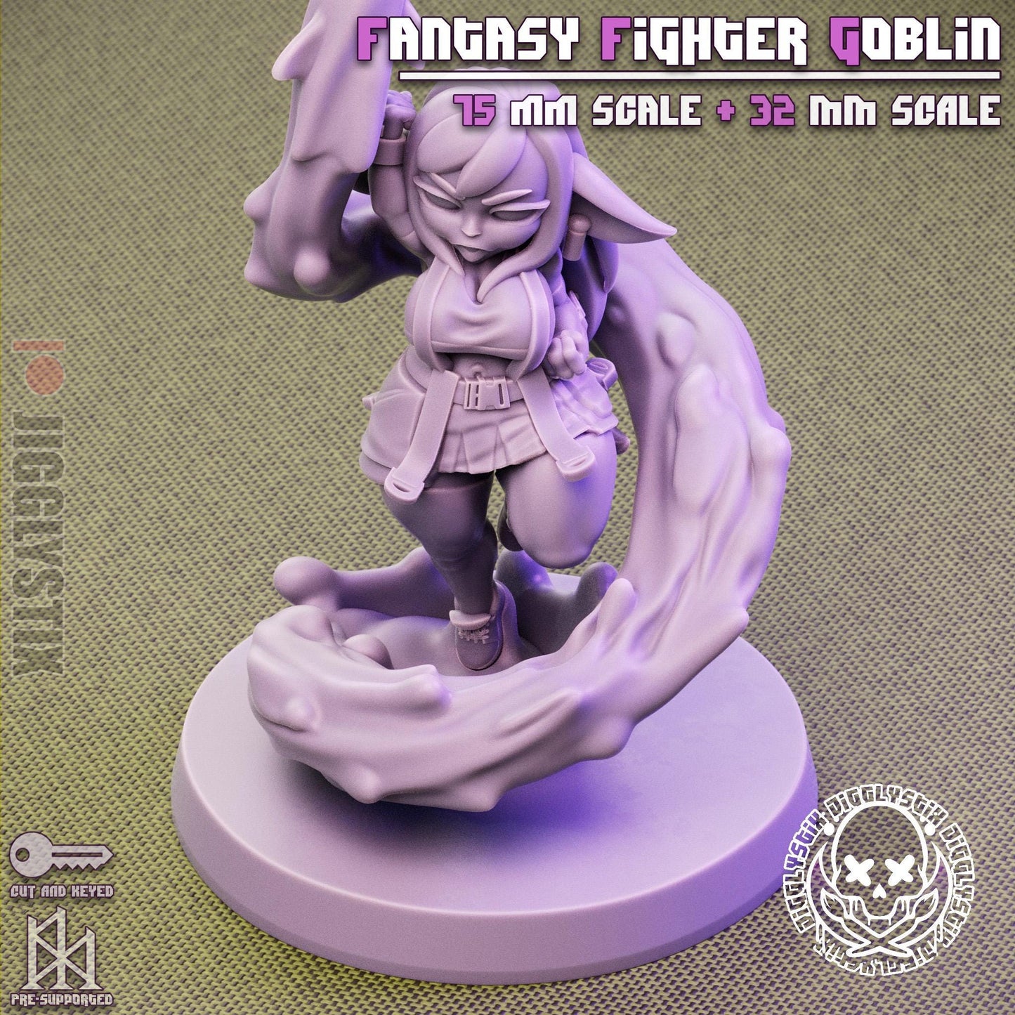 Fantasy Fighter Goblin Miniature | Jigglystix