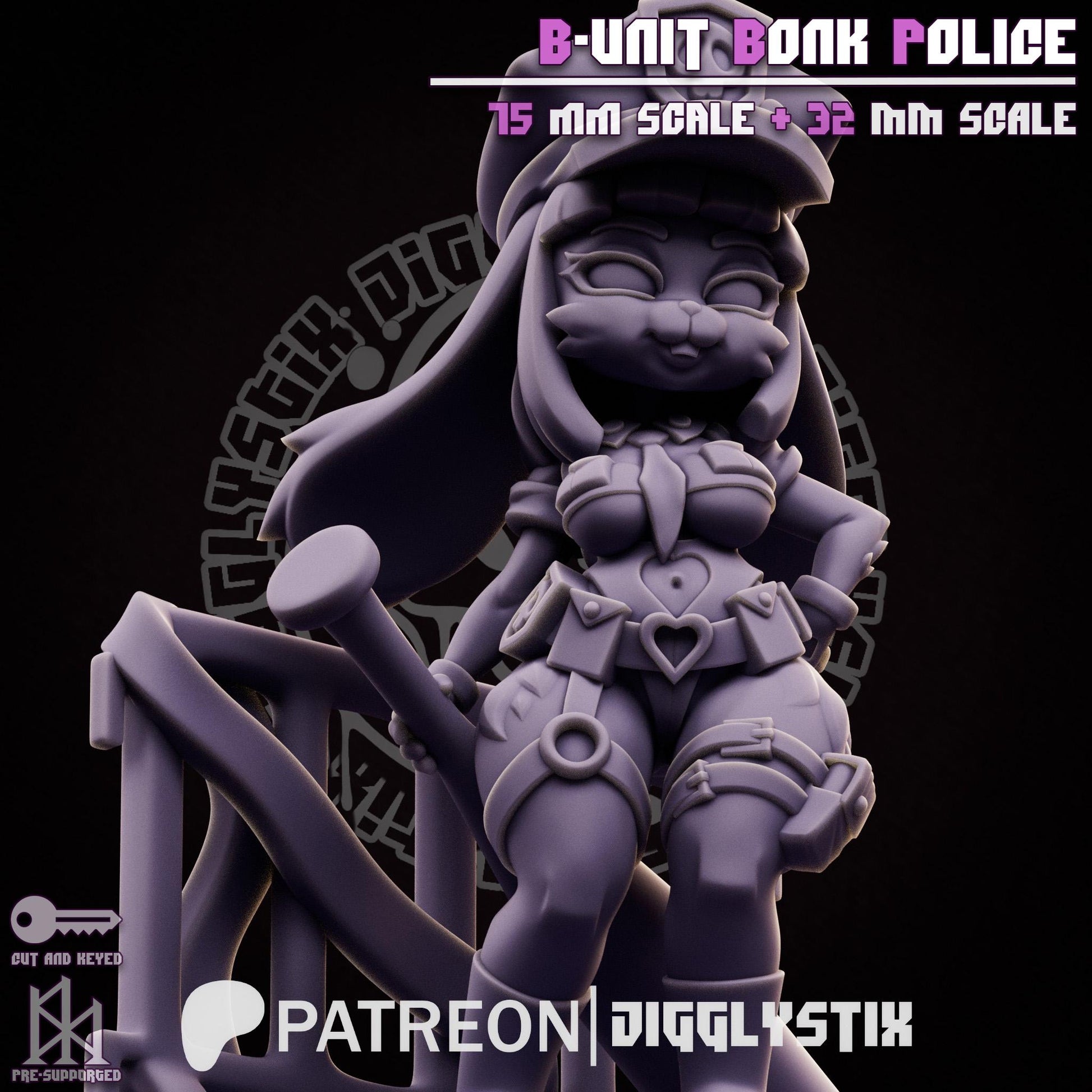 Bunny Cop Miniature | Jigglystix