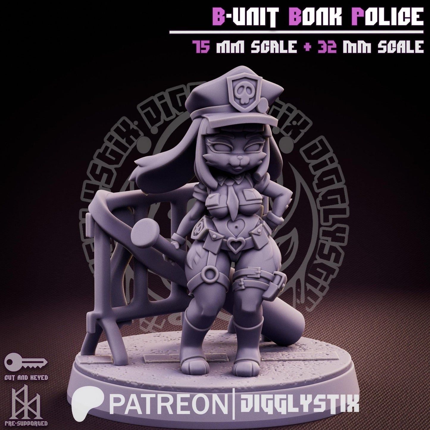 Bunny Cop Miniature | Jigglystix