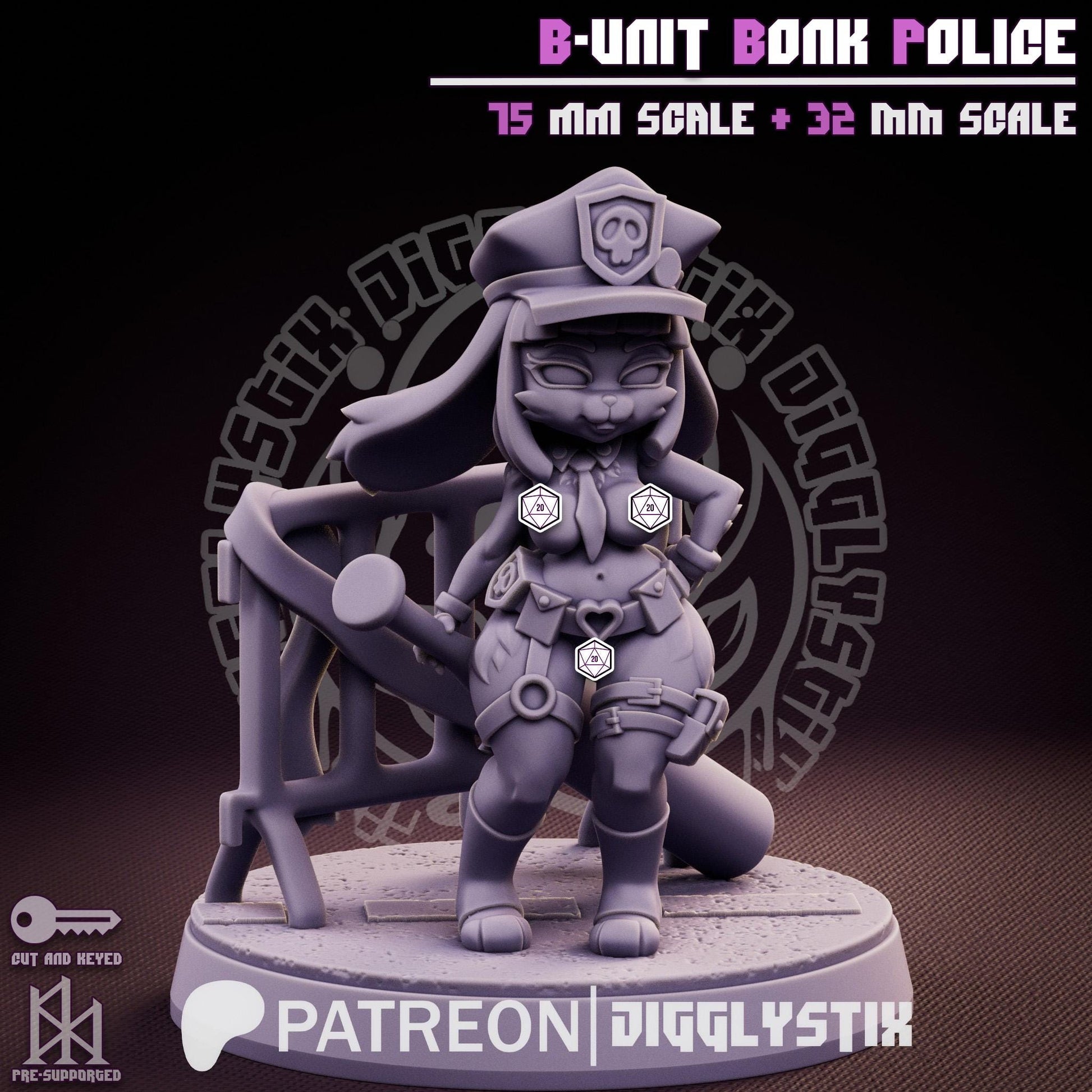 Bunny Cop Miniature | Jigglystix