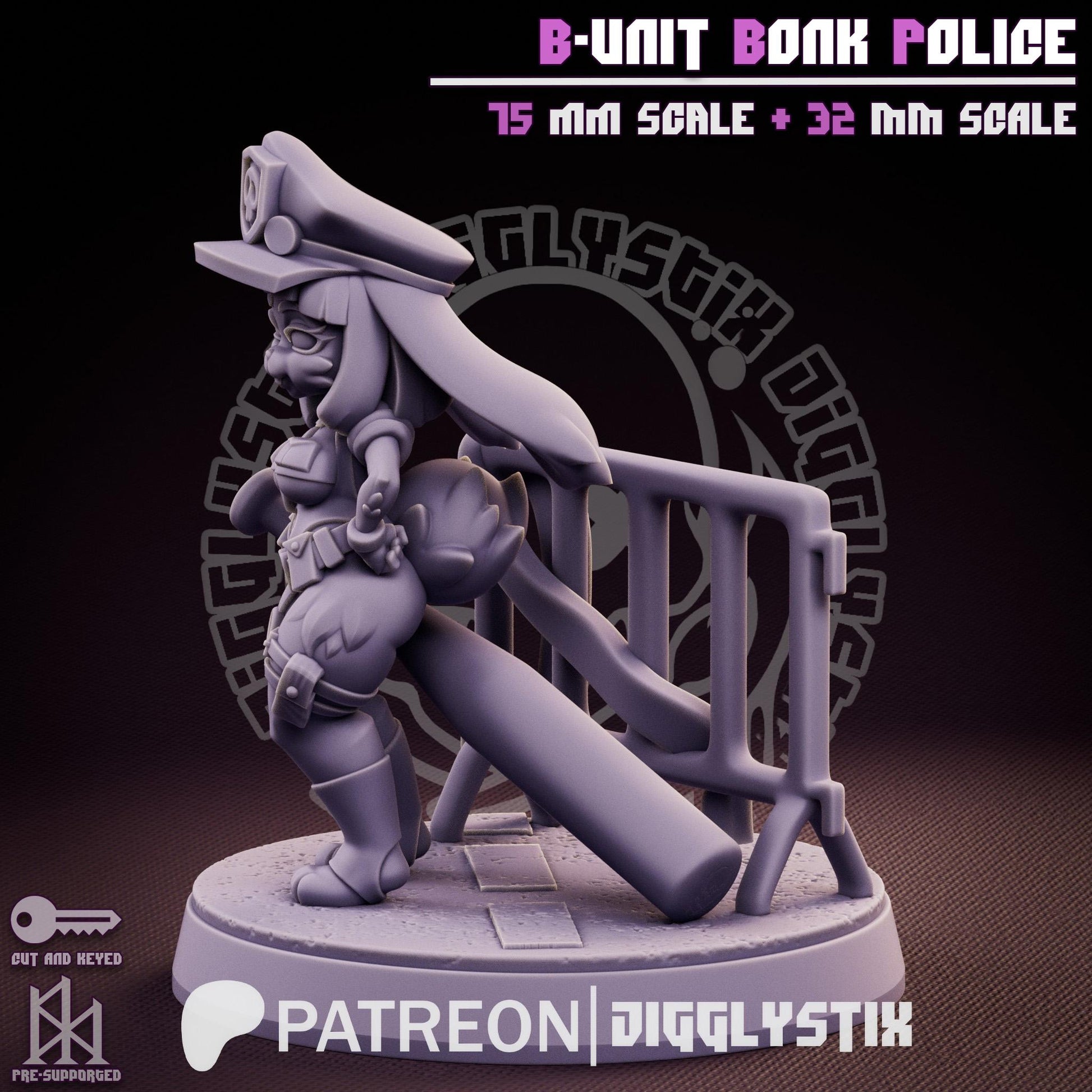 Bunny Cop Miniature | Jigglystix