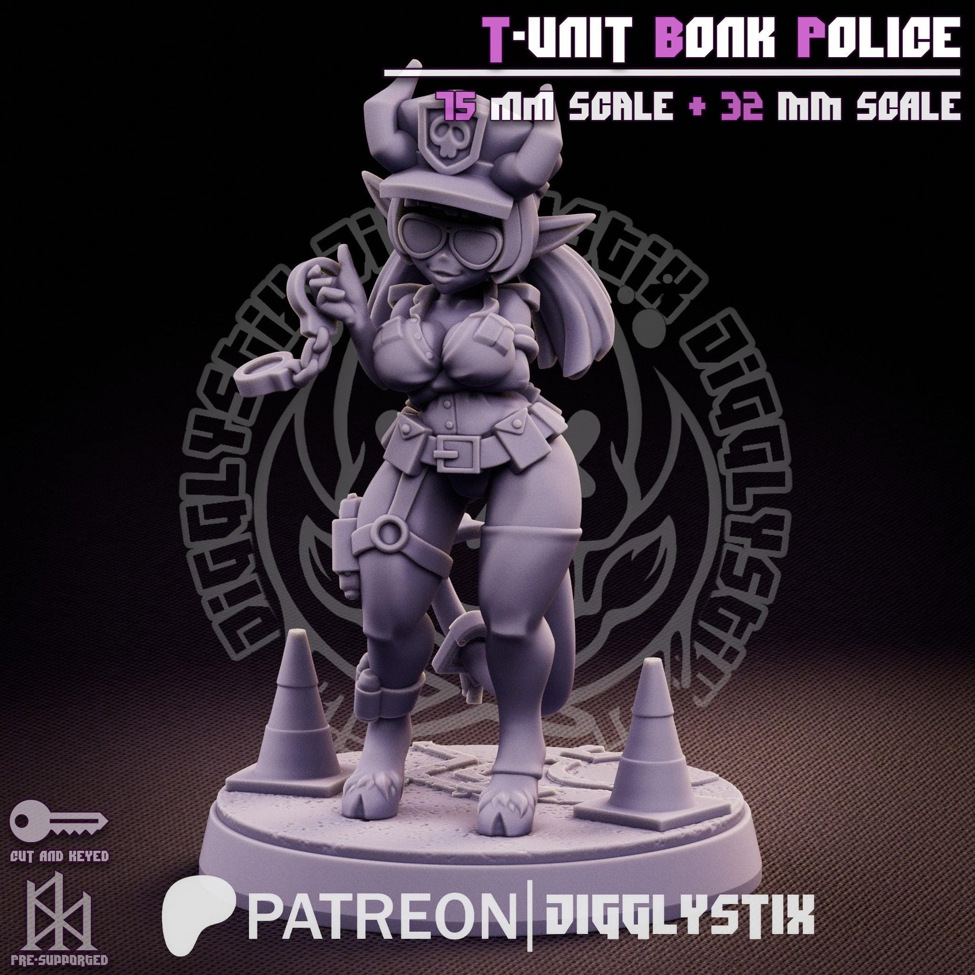 Tiefling Cop Miniature | Jigglystix