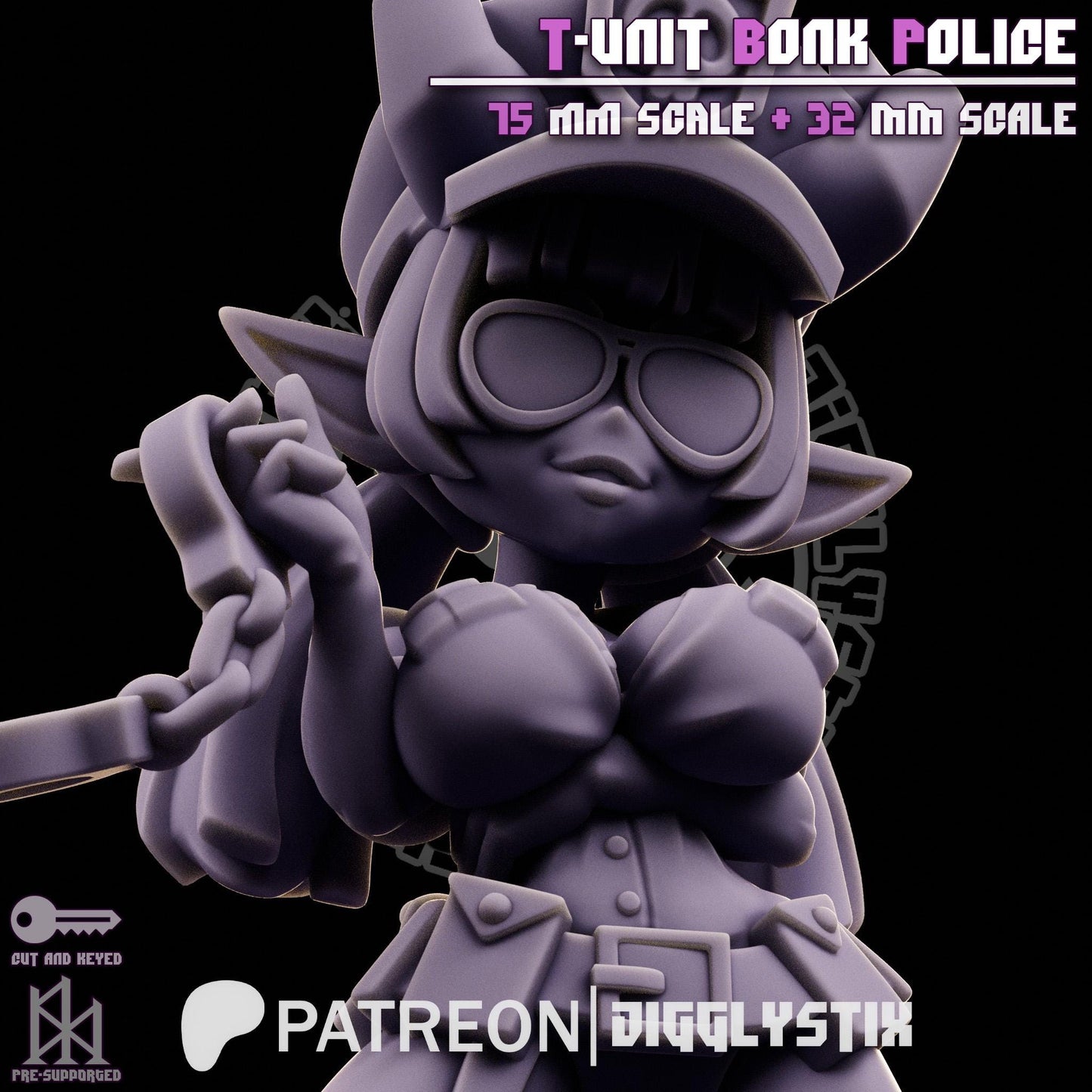Tiefling Cop Miniature | Jigglystix