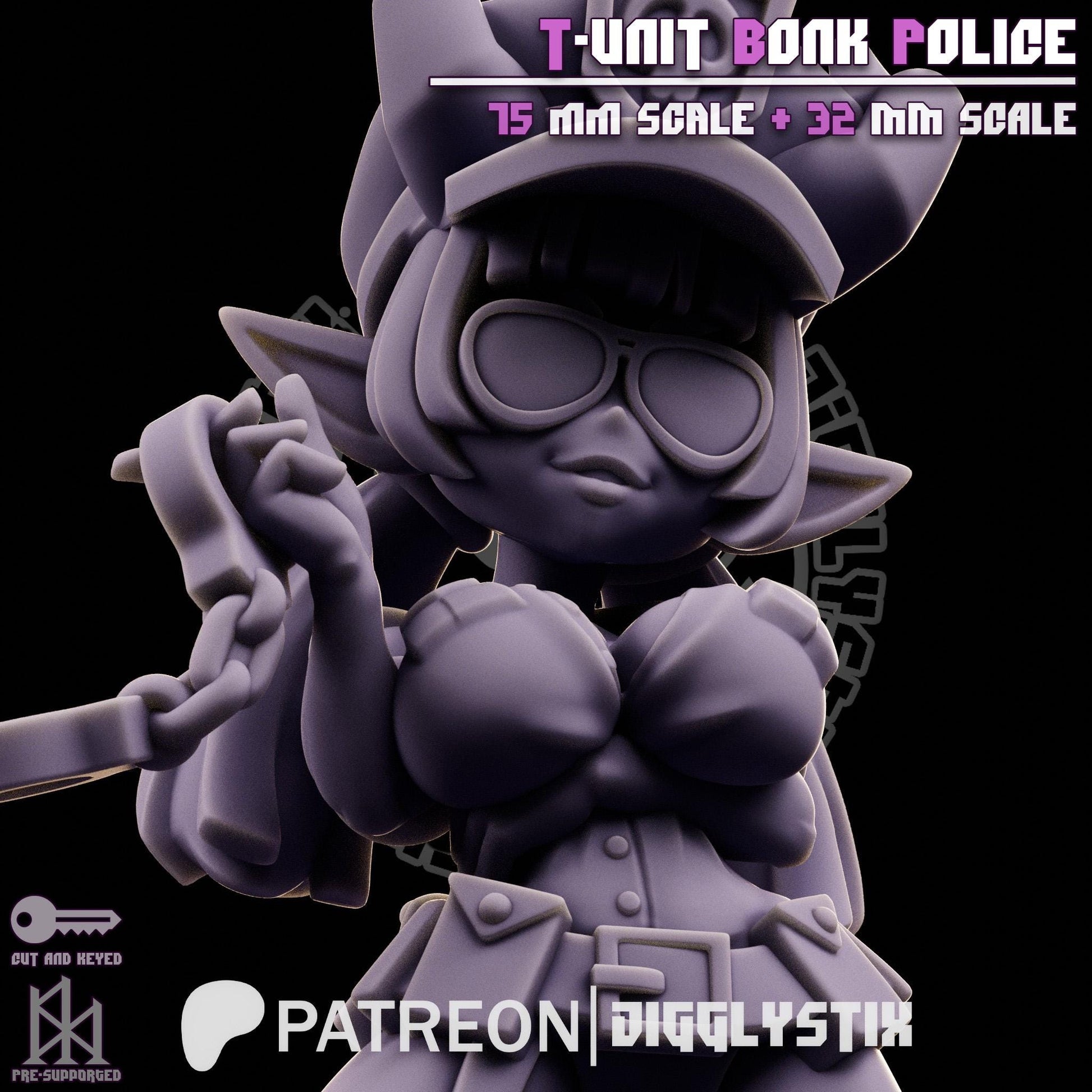 Tiefling Cop Miniature | Jigglystix