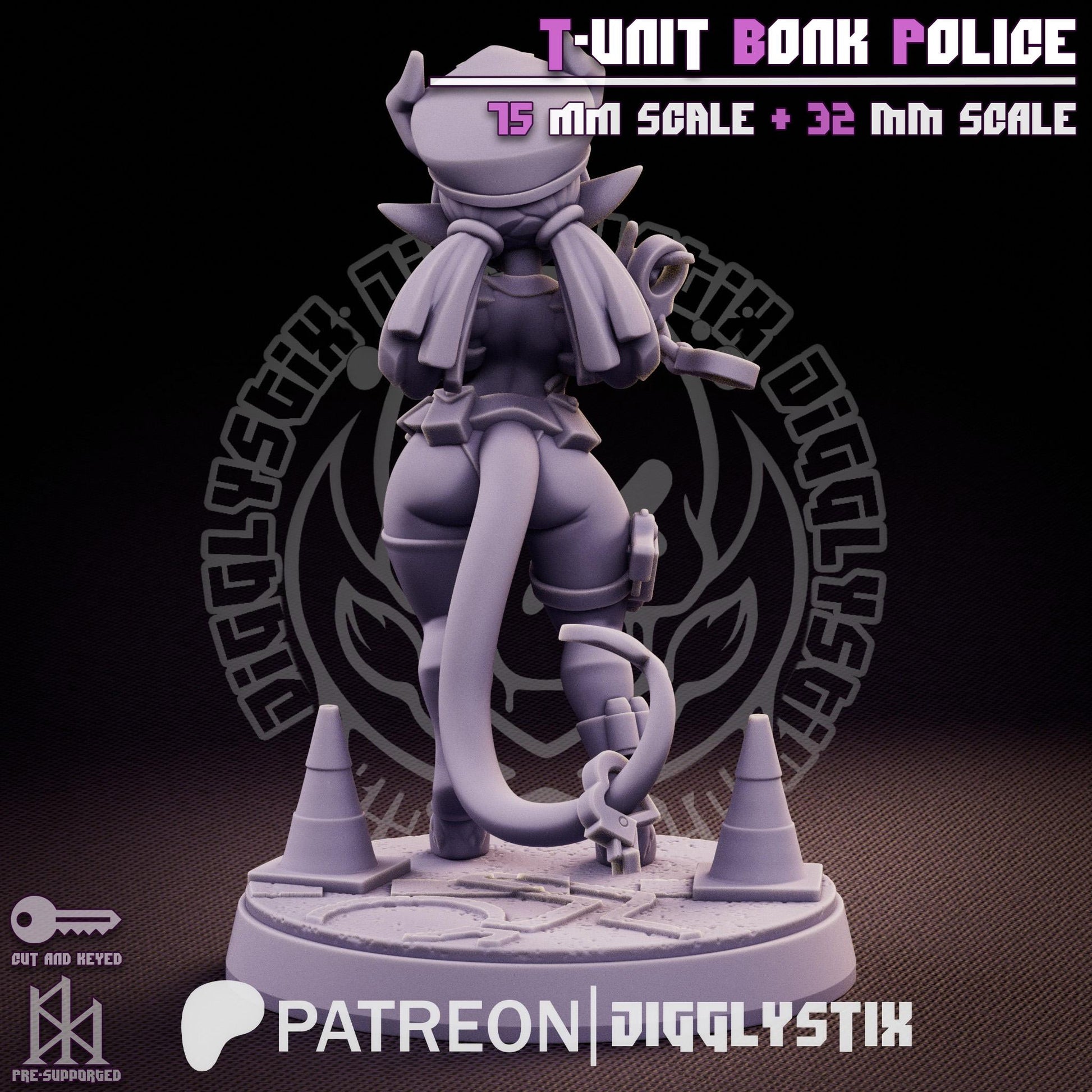 Tiefling Cop Miniature | Jigglystix