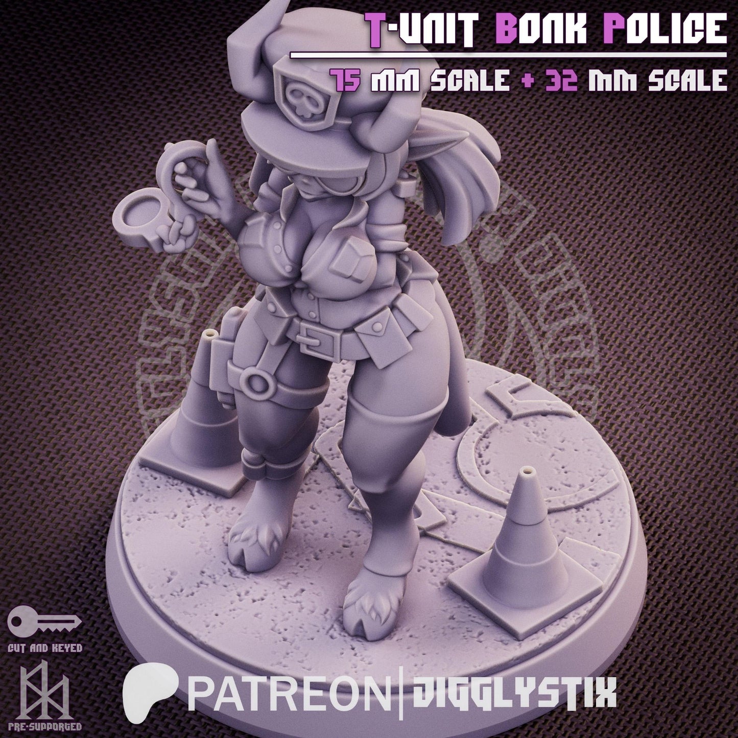 Tiefling Cop Miniature | Jigglystix