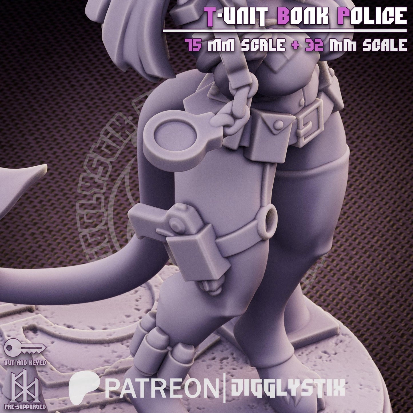 Tiefling Cop Miniature | Jigglystix