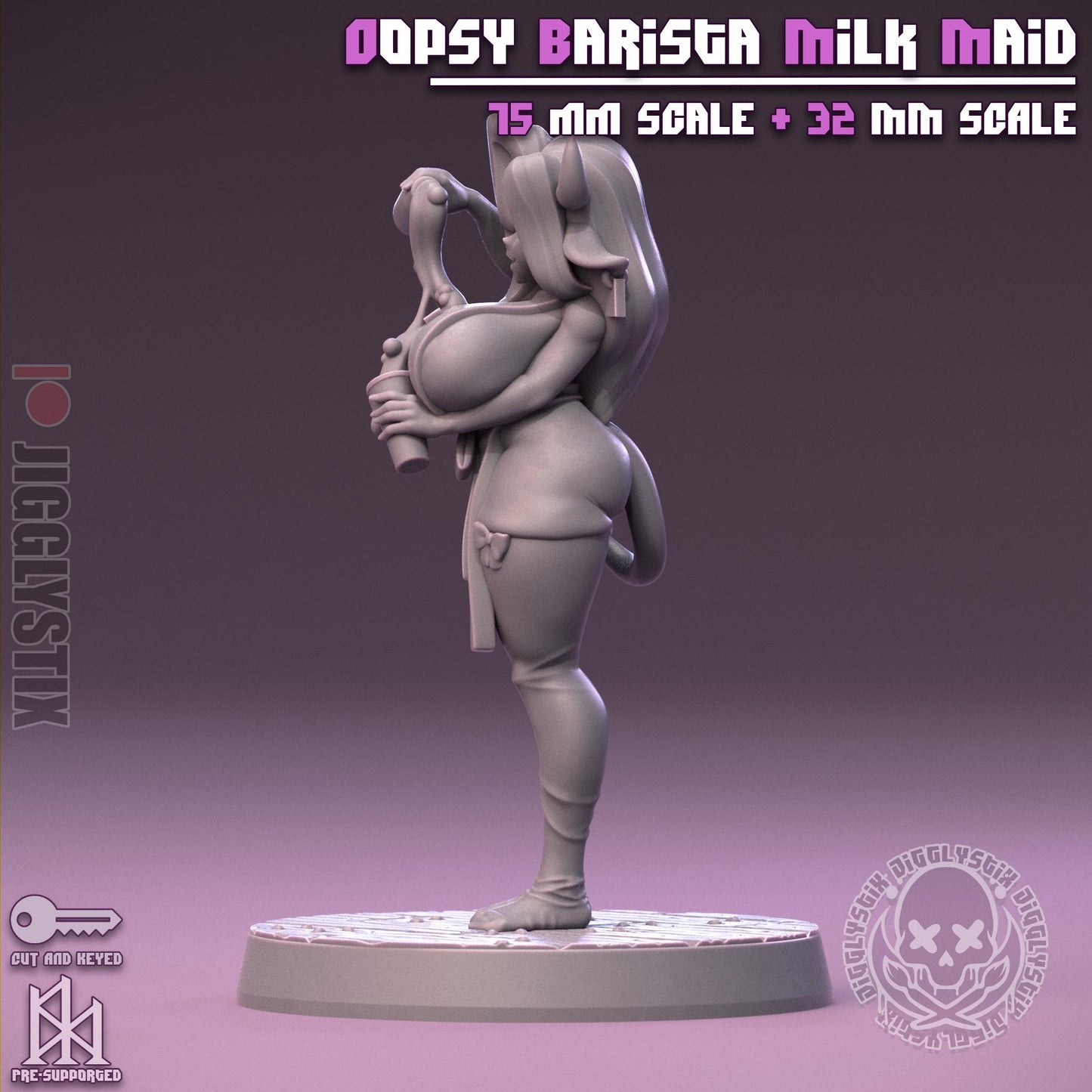 Oopsy Barista Milk Maid Pin Up Miniature | Jigglystix