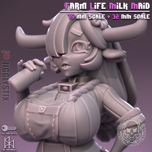 Farm Life Milk Maid Pin Up Miniature | Jigglystix